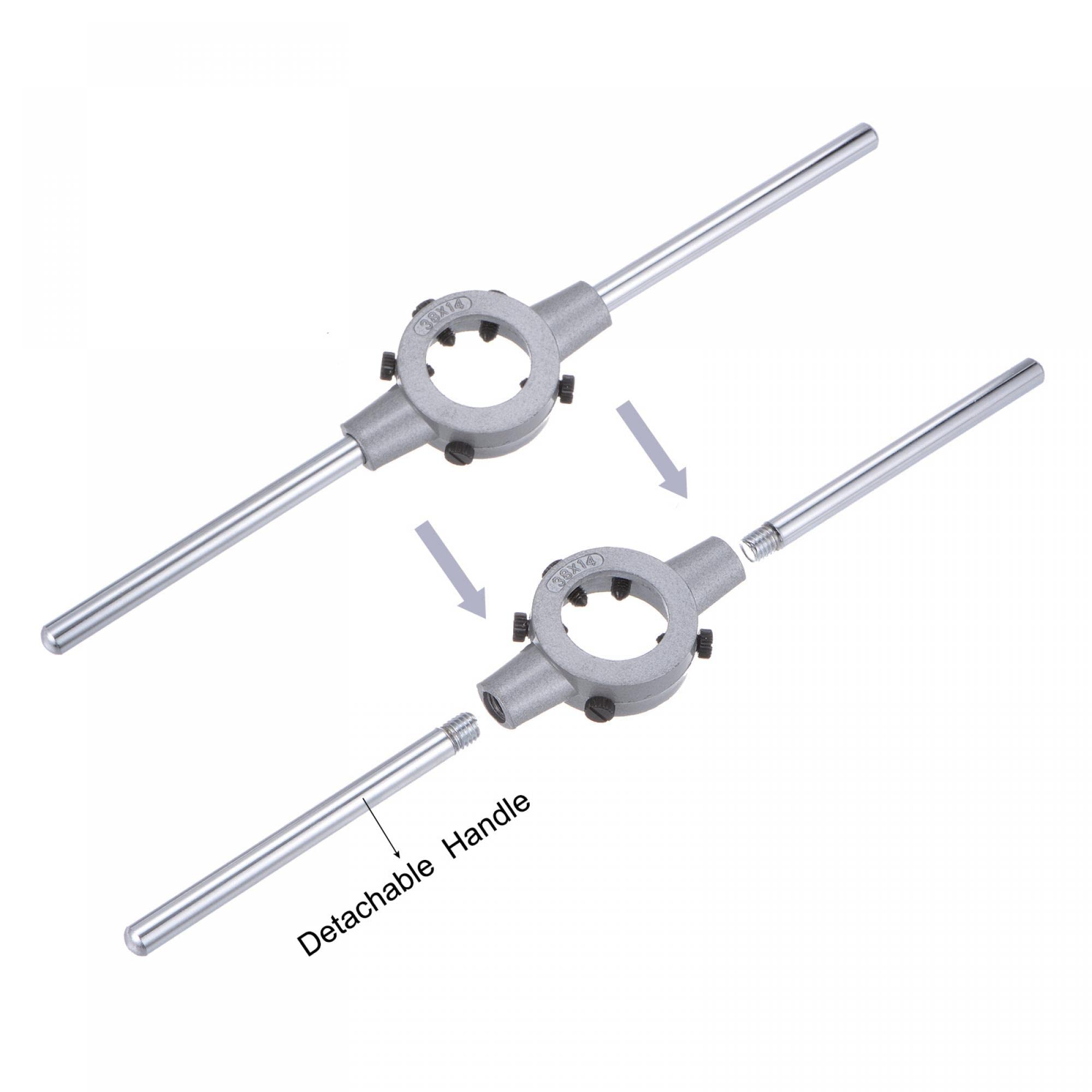 sourcing map M16 x 1,5 Filière Filetage Rond et Porte-filière 38mm (Convient M12-M16 Filière) Réglable