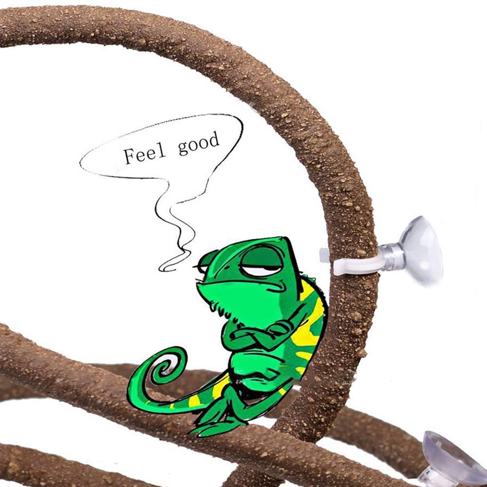 POHOVE Petit Animal Bend-A-Branch Jungle Vigne de Compagnie Habitat Décor avec Ventouses, Flexible Décor, Reptile Grimpeur Long pour Lézard, Serpents Et Plus Alpinisme - comme Image Show, 39.37inch