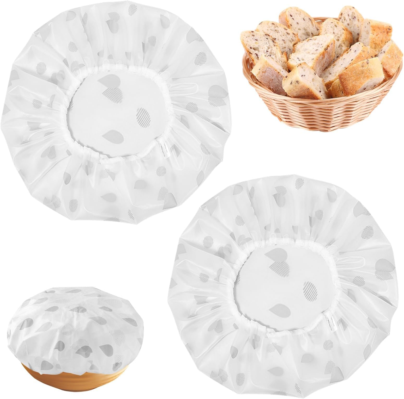 2-Pack Reusable Bread Proofing Bowl Covers for Dough Rising, Elastic Adjustable Stretchable Stretch Fit Lid for Sourdough, Washable and Airtight Dough Bowl Cover