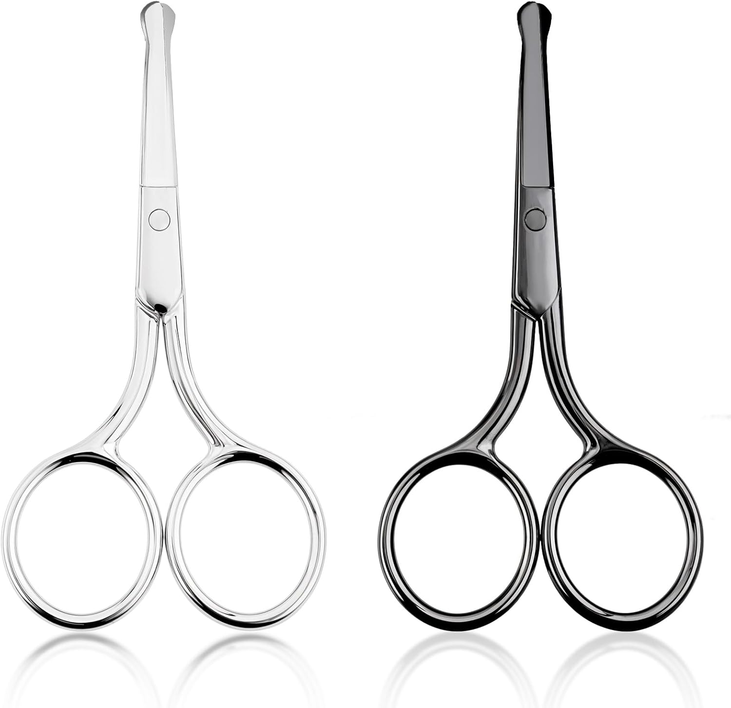 Gjinxi 2 Stuks Neus Haar Schaar, Veiligheid Wenkbrauw Neus Haar Trimmers Voor Mannen Vrouwen Tip Schaar Wenkbrauw Trimmer Kleine Reizen Trimmen voor Facial