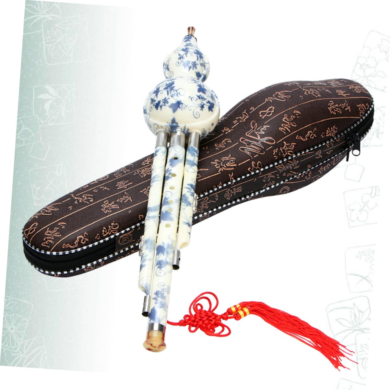 Mikinona Flauta de Cucurbitáceas China de Porcelana Sintética Estilo Delicado para Principiantes Estuche de Obsequio