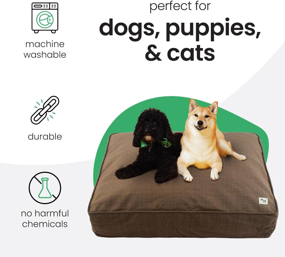 Molly Mutt Woodstock Dog Bed Duvet Cover, GOTS-Certified 100% Organic Cotton Canvas Cover for Dog, Puppy, or Cat Bed, Durable, Washable, and Free of Harmful Chemicals, Medium/Large, 27"x36"x5"