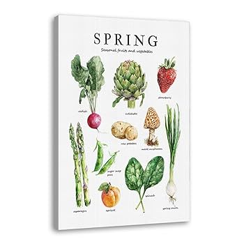 Amazon.co.jp: KUBAPIG 水彩画 春 夏 秋 冬 季節の野菜&果物