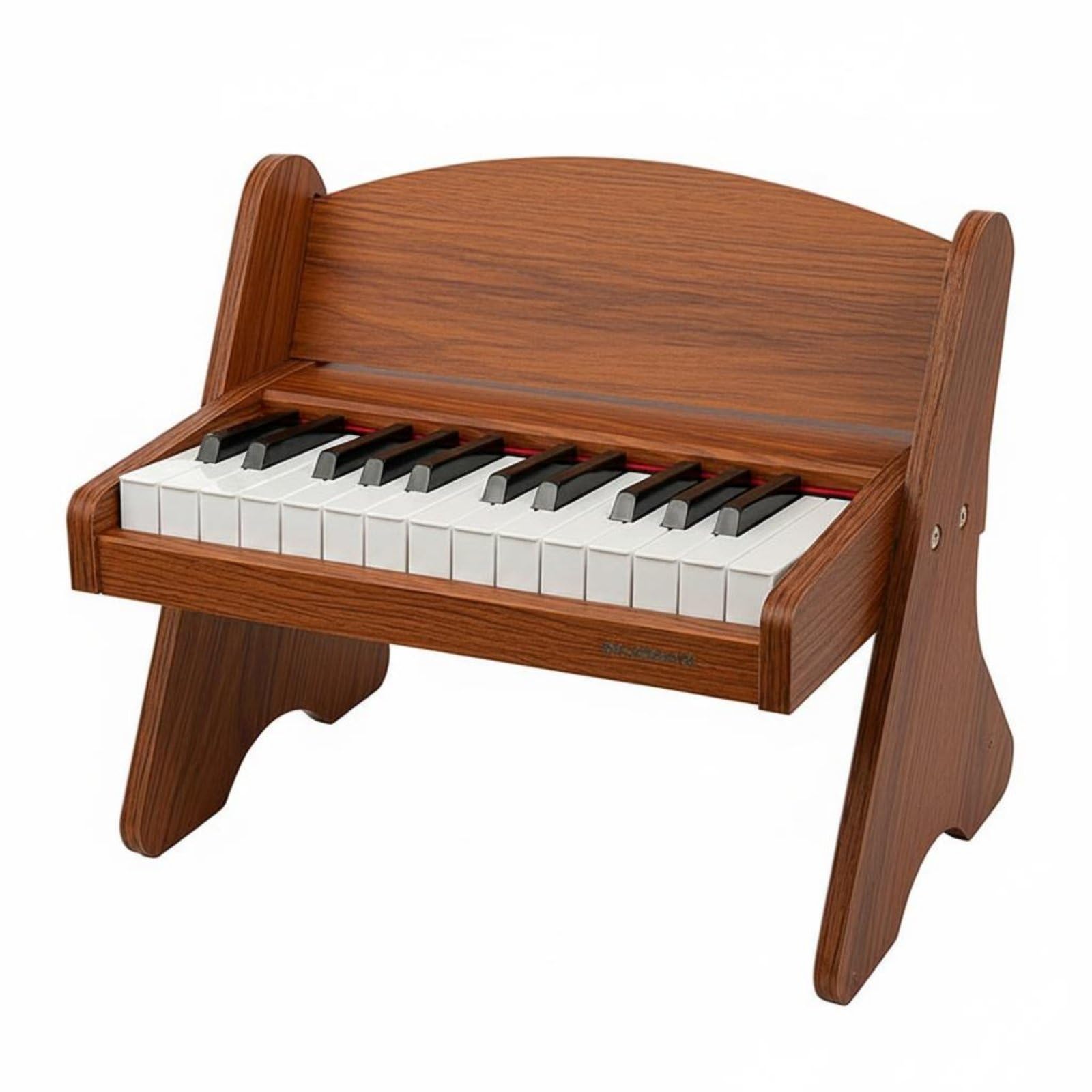 Kinder E Piano Kinderklavier Spielzeugklavier Keyboard Elektronik mit Holzgehäuse Und 25 Tasten Fördert Rhythmus Und Musikinteresse für Vorschule , Brown , Plug-in