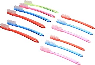 Beavorty 12pcs Firm Toothbrushes Manual Hard Bristles Toothbrush Full Head Toothbrush Teeth Cleaning Whitening Toothbrush for Adults Women Men Random Color