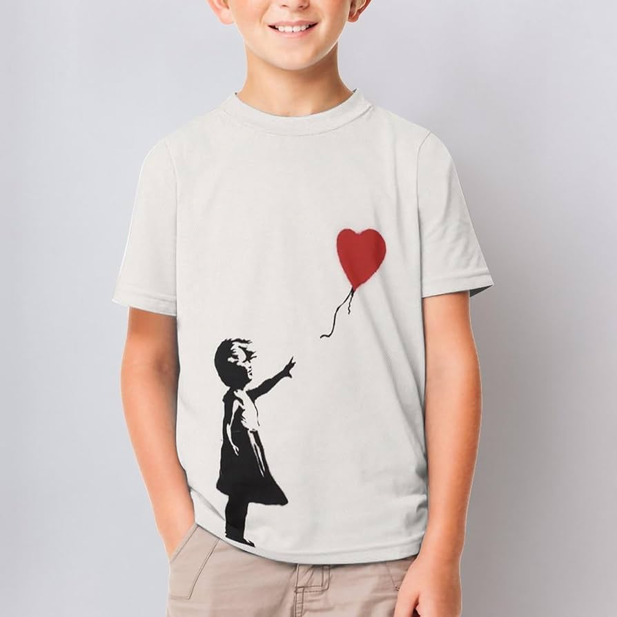 新品 未使用 BANKSY バンクシー ハート 風船 少年 少女 告白 Tシャツ 新品 未使用 BANKSY バンクシー ハート 風船 少年 少女 告白 T