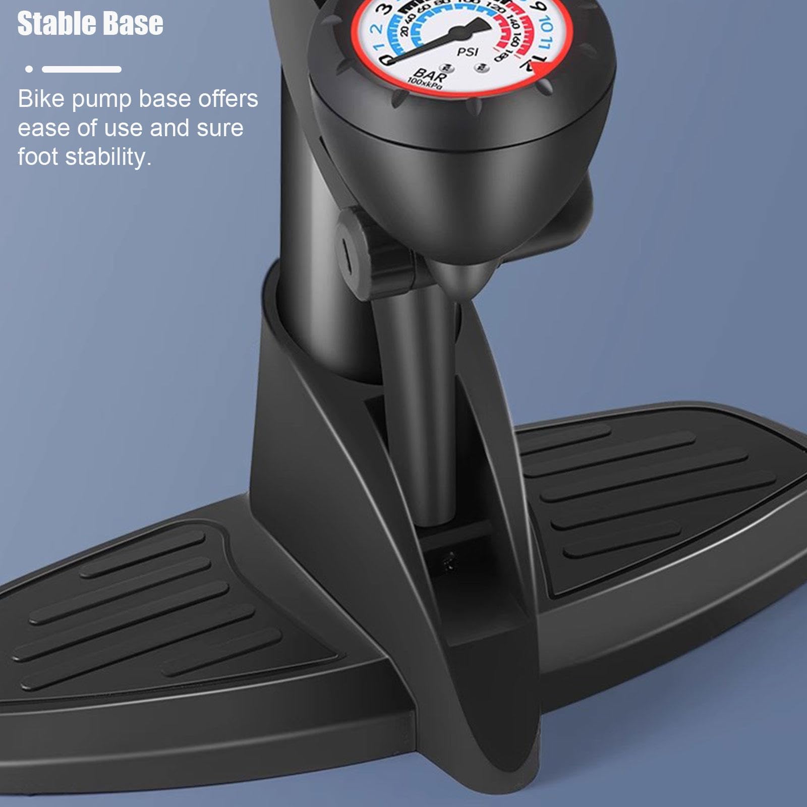Fahrrad-Standpumpe mit Manometer - Fahrradreifenpumpe Kompatibel mit Presta- und Schrader-Ventil – Tragbare Luftpumpen für Rennrad-Mountainbike-Reifen, Bälle, Luftballons