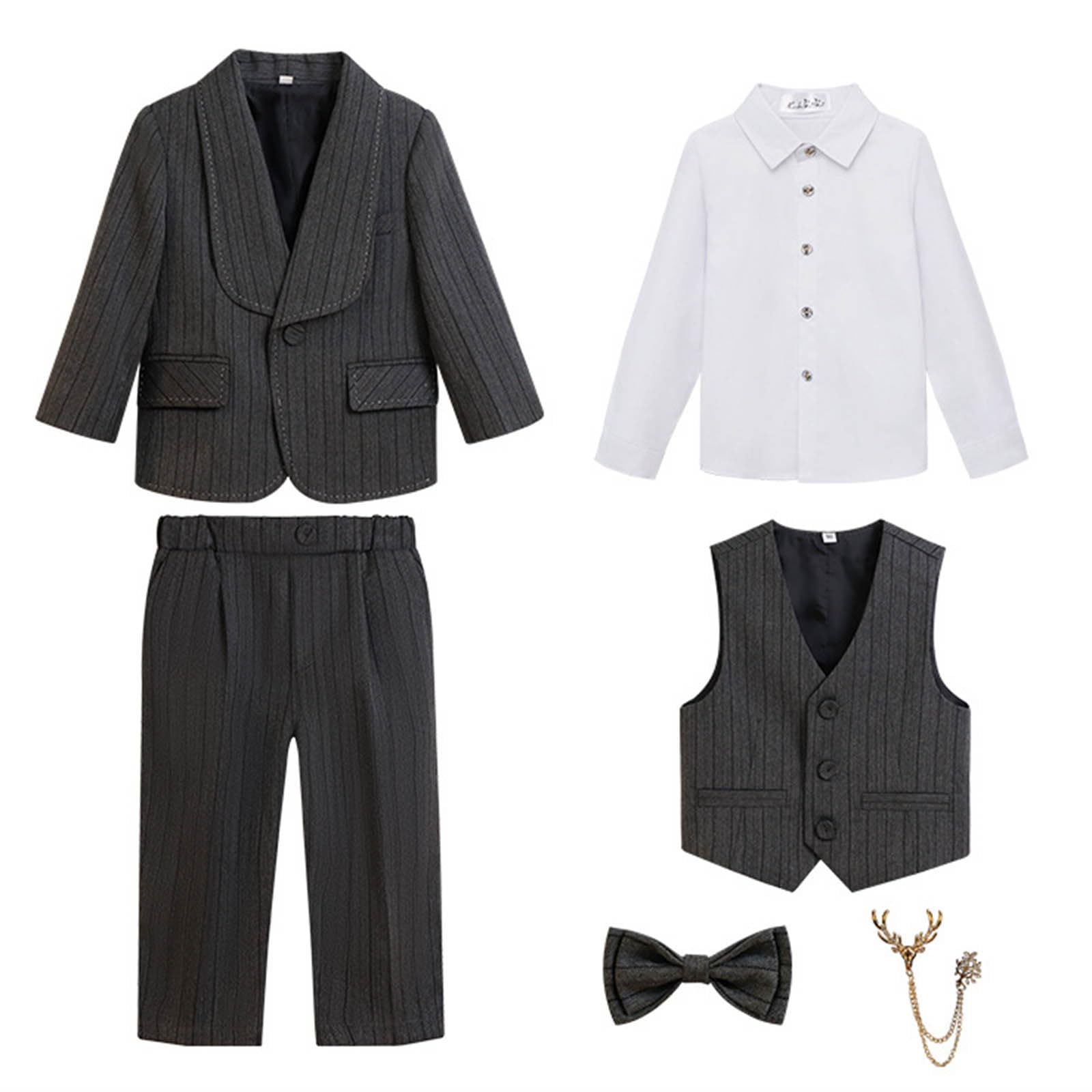 Generico Completo Formale Ragazzo Giacca A Righe per Performance E Feste Abito Elegante
