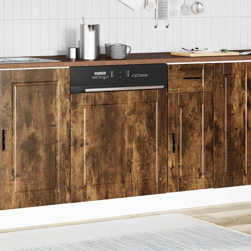 Mokuyard Porto Smoked Oak Dishwasher Panel 60 x 1.5 x 67 cm Engineered Wood Restaurant Hotel Kitchen Model 1 Panel Dishwasher