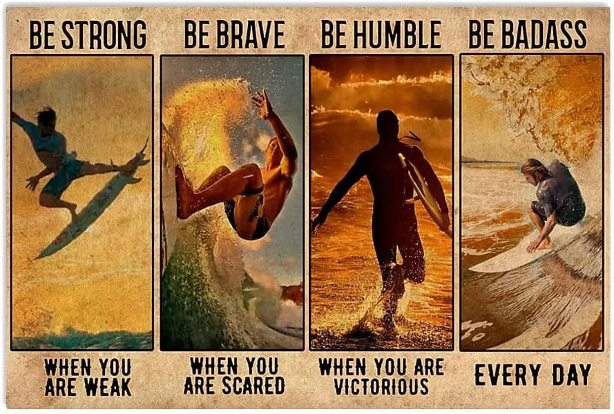Buy Inspirational Quotes Wall Art Ocean Beach Surfing Paintings Boy Room Decor Vintage