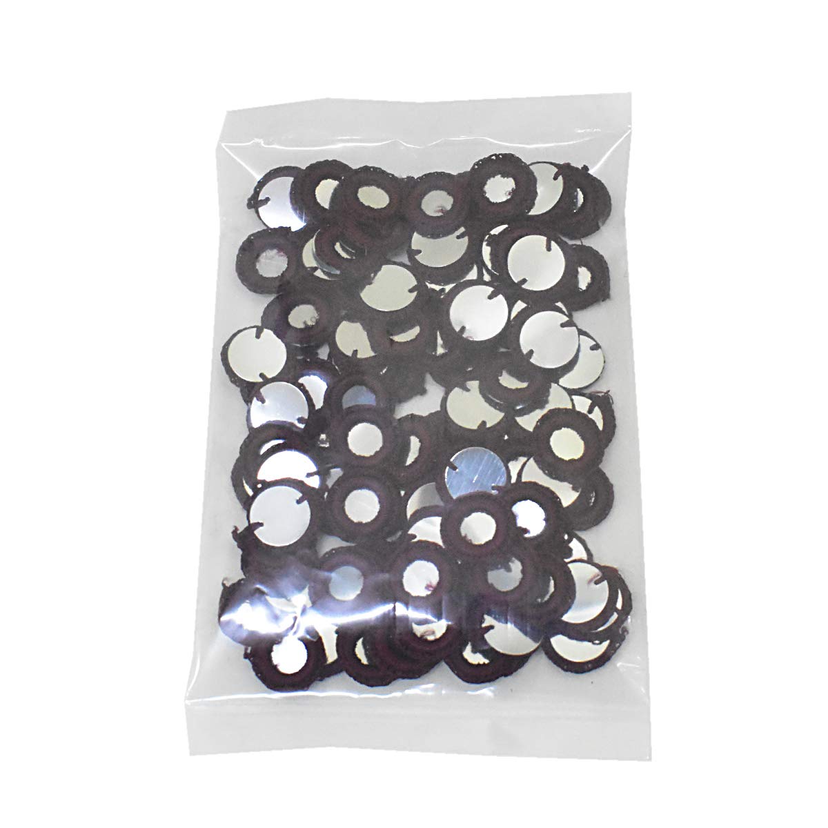 Embroiderymaterial Dark Maroon Mirror Work Rings 20MM β Embroidery Mirrors for Sewing, Saree, Blouse, Lehenga, Dress Decoration & DIY Craft Projects (100 Pieces) 1