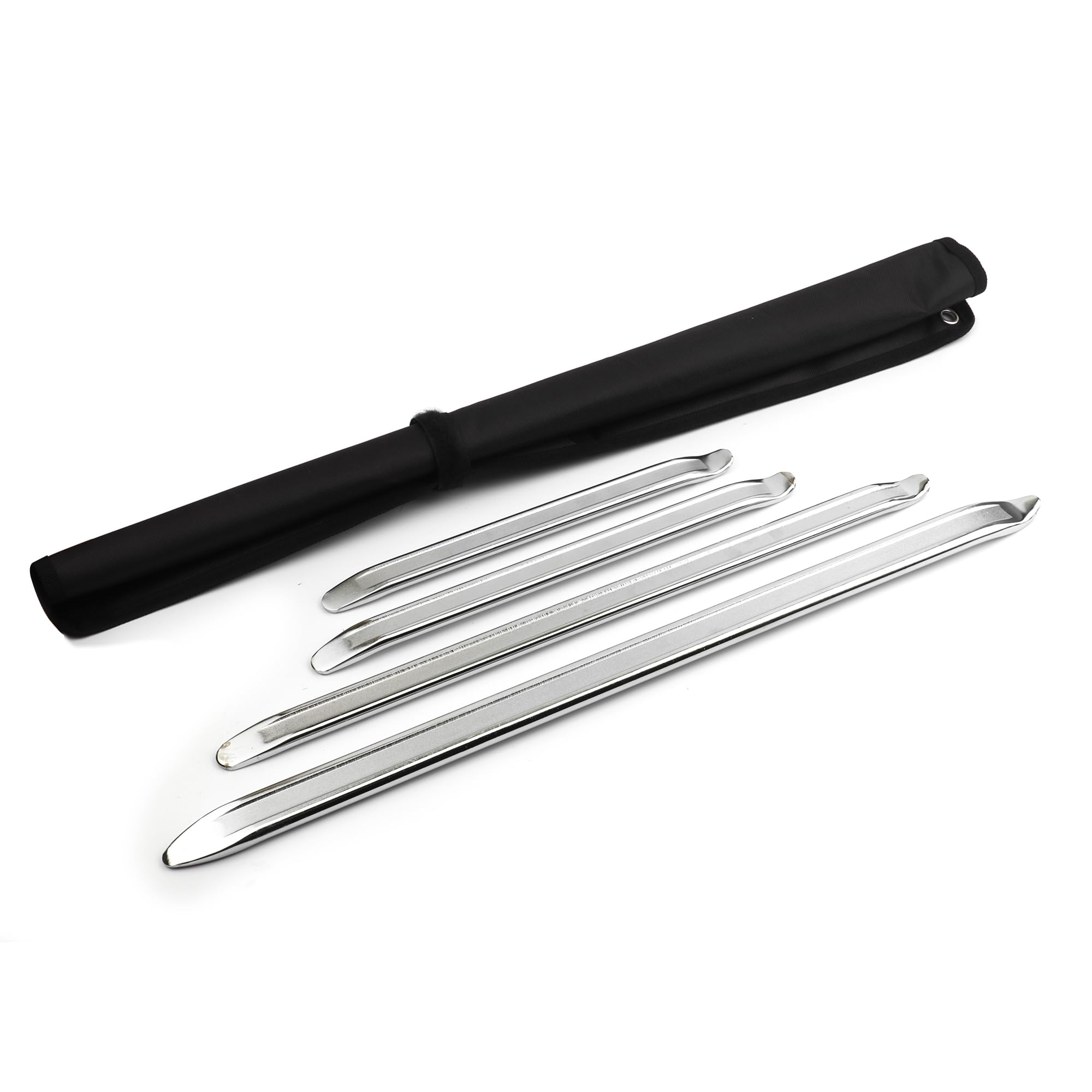 Reifenheber-Set, 30,5 cm, 4-teilig, 30,5 cm, 50,8 cm, 61 cm, 4-teilig, Reifenwechselwerkzeug mit aufrollbarer Tasche für Auto, Fahrzeug, Fahrrad, Motorrad, Reifenwechsel