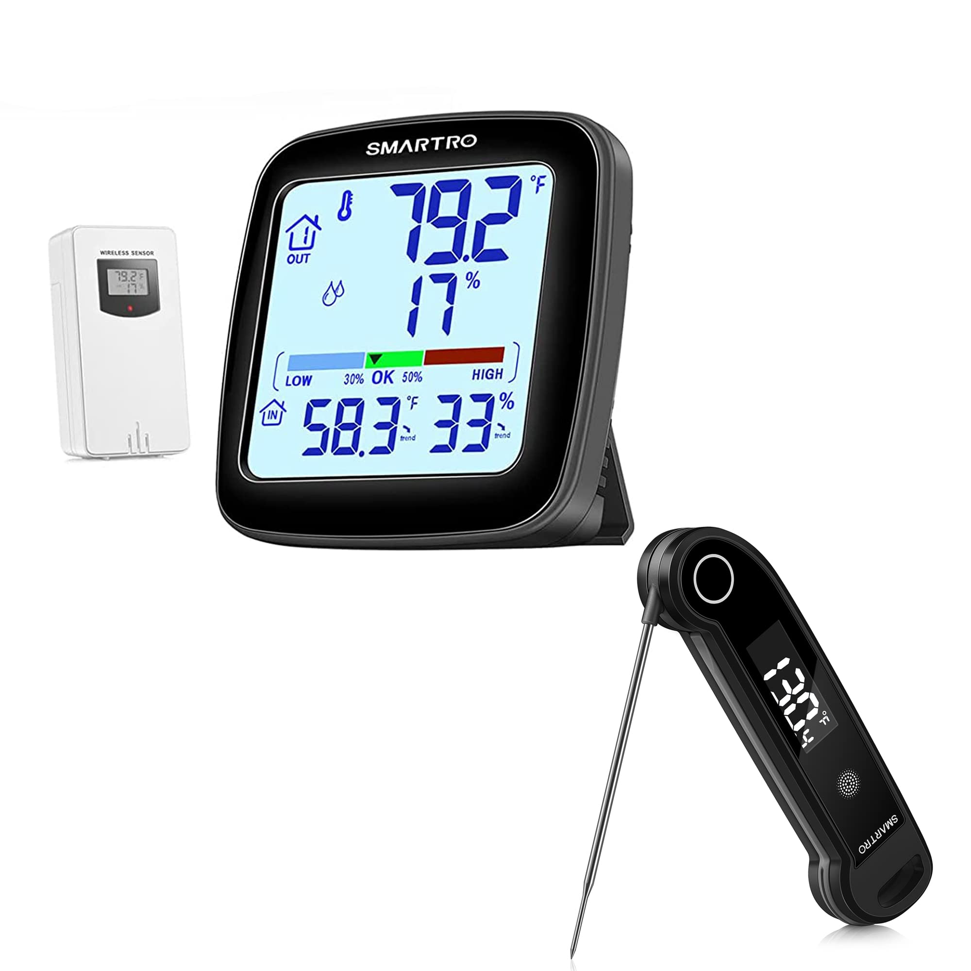 Amazon.com : SMARTRO SC92 Professional Indoor Outdoor Thermometer ...