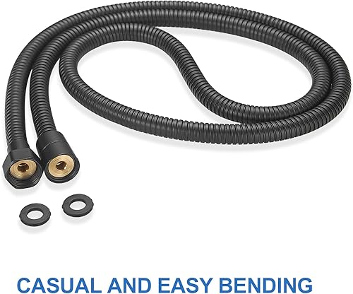 Miniatura 9 de RUMOSE Manguera de ducha de 59 pulgadas, manguera de cabezal de ducha chapada en agua, manguera de extensión de repuesto de manguera de ducha de