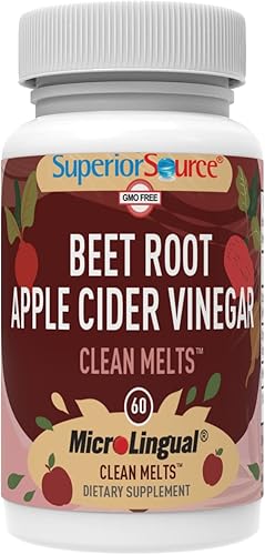 Superior Source Raíz de remolacha + vinagre de sidra de manzana, 60 tabletas de disolución instantánea y gran sabor, óxido nítrico y refuerzo de