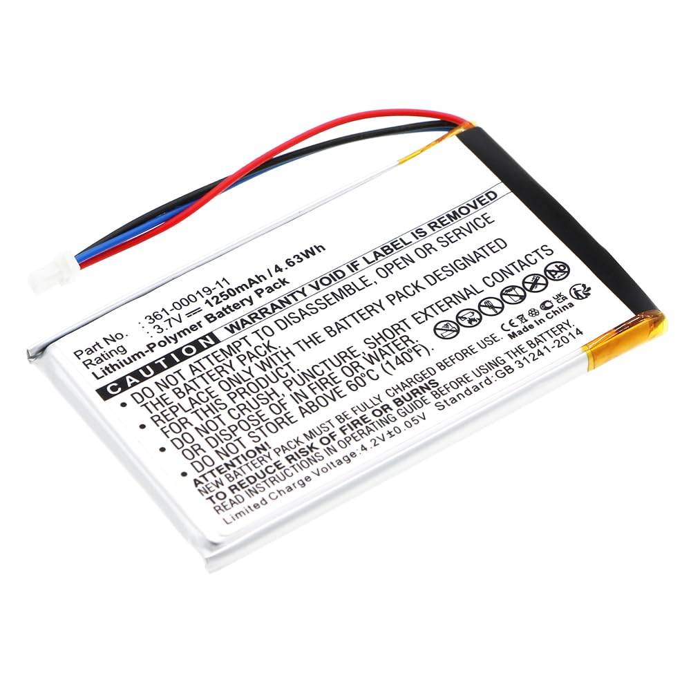 TECHTEK Batteria 1200mAh compatibile con [Garmin] Nuvi 2460LMT, Nuvi 2595LM, 2595LMT, 2660LMT, 2669LMT sostituisce 361-00051-00, 361-00051-01, 361-00051-12
