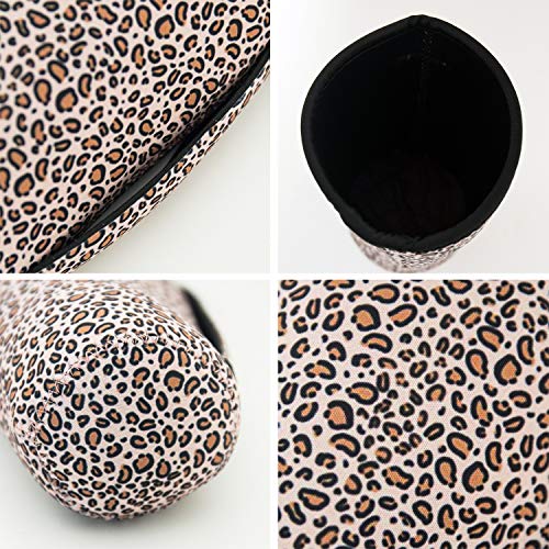 HaiMay 2 Pieces Reusable Iced Coffee Cup Sleeve Neoprene Insulated Sleeves Cup Cover Holder Ideal for 30oz-32oz Tumbler Cup,Trenta Starbucks,Large Dunkin Donuts, Leopard Style - Thumbnail 3