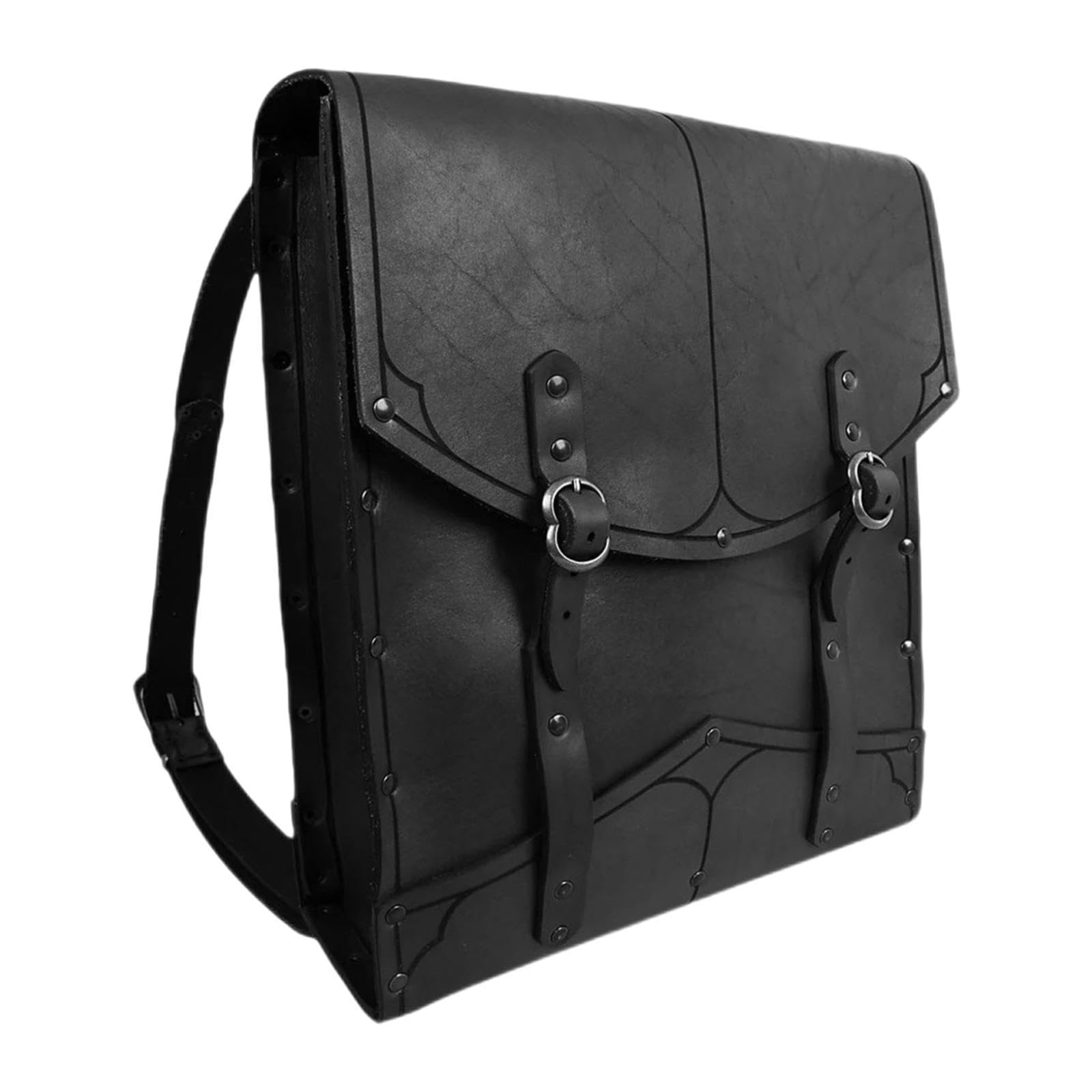 Vintage Style Backpack Adjustable Strap Rucksack for Business Party Shopping Black-image-47