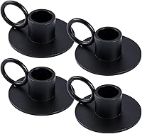 Vista 10 de 2 piezas portavelas cónicos negros, portavelas de hierro mate, centros de mesa para decoración del hogar, aniversario de boda, fiesta, regalos