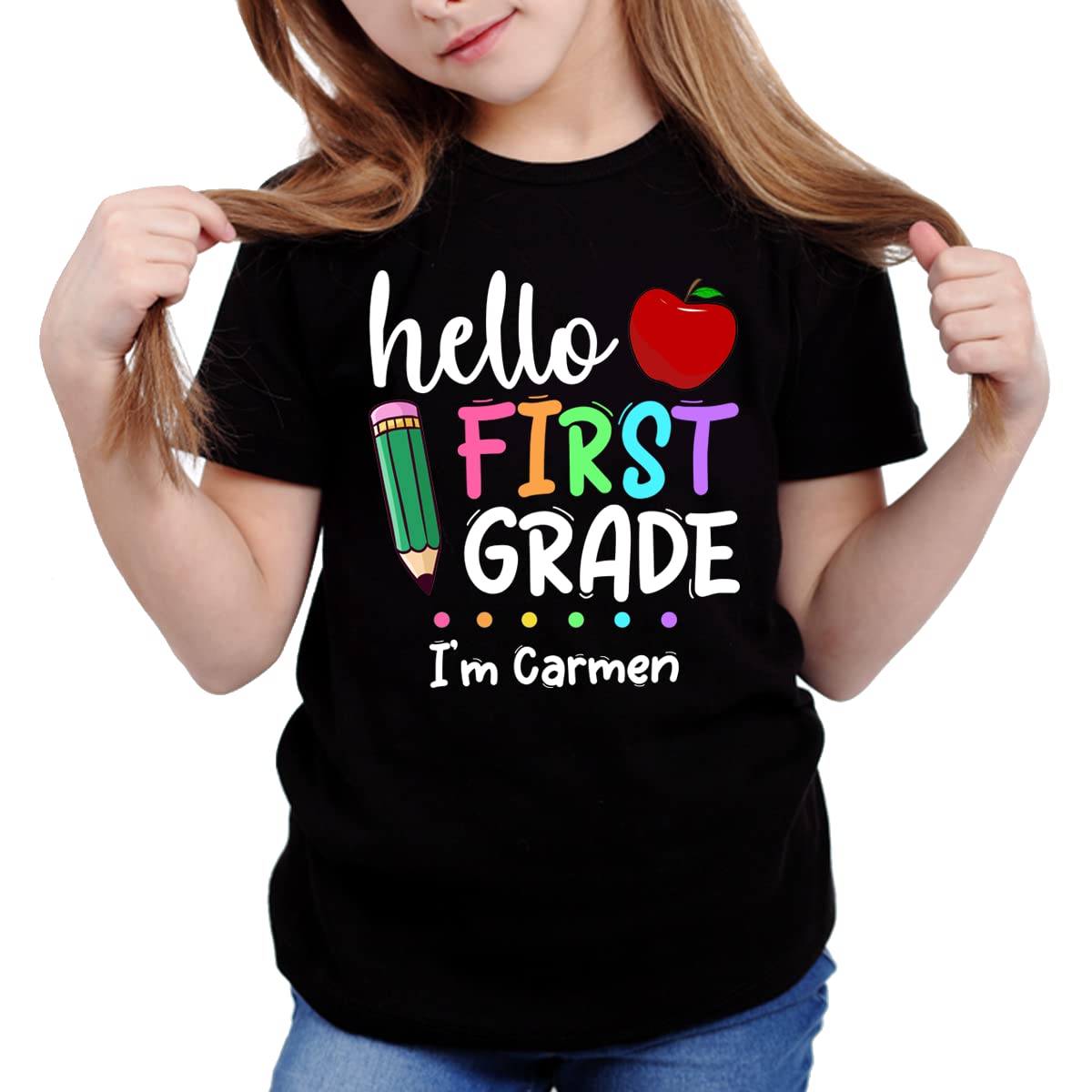 Personalized Back to School Shirts, Custom Toddler Shirt for Boys, Girls, 1st First Day of First Grade with Name TH680324