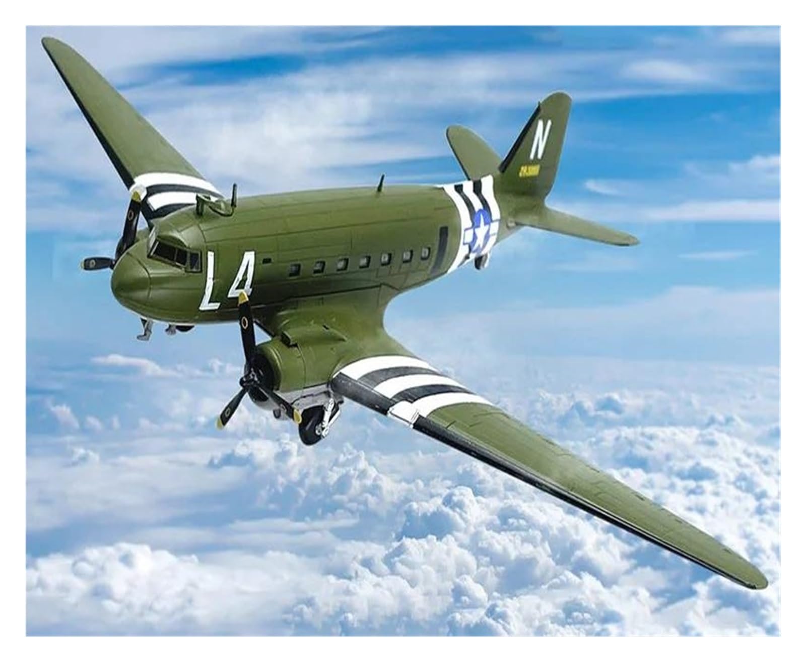 Modelo de avión C47 escala 1:100 de aleación resistente que no requiere montaje