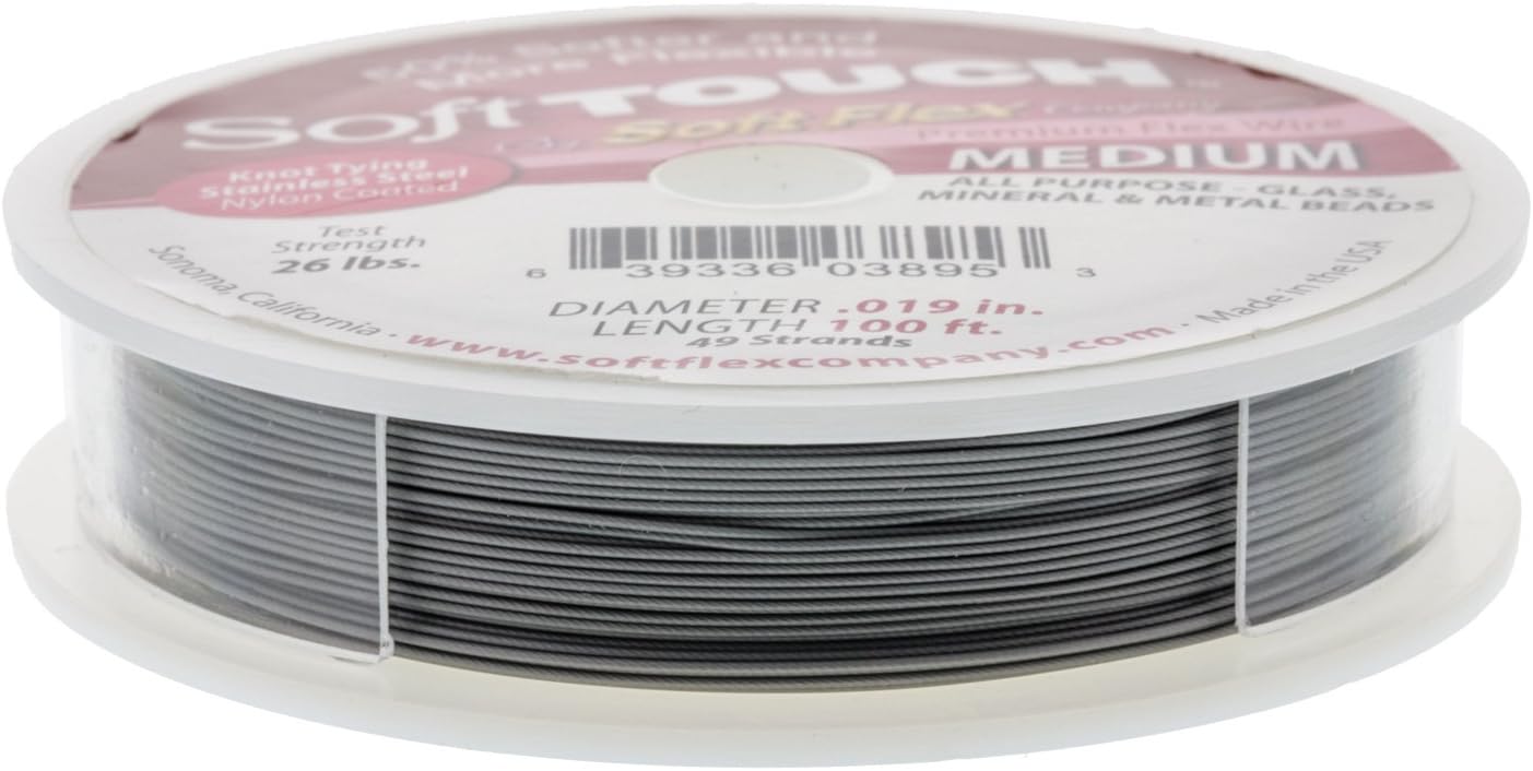 Soft Touch Bead Wire, Clear, 0.019 Inch, 100 Feet | BDC-401.19