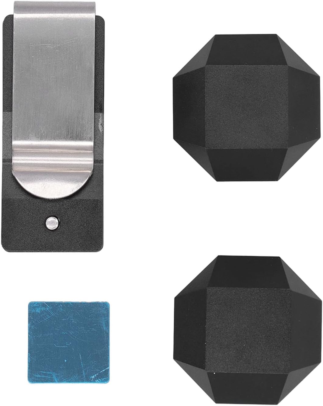 Aluminum Cue Chalk Holder with Clip, 2 Layers Octagonal Billiard Pool Cue Chalk Holder Universal for Octagonal Cubes Cylindrical Chalks Sportinggoods Billiards Supplies