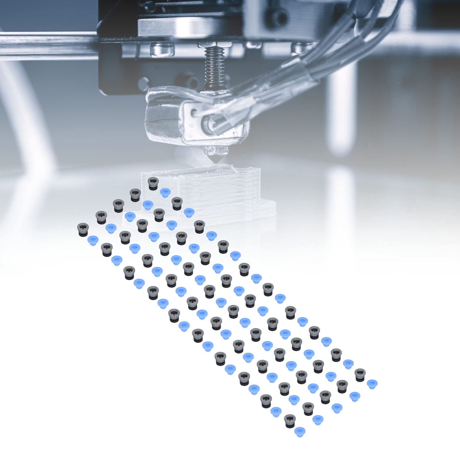 Pneumatikventilanschluss ECAS04 – PTFE, Hitzebeständig, Für VORON Extruder, 50 Stück Inkl. Kappen