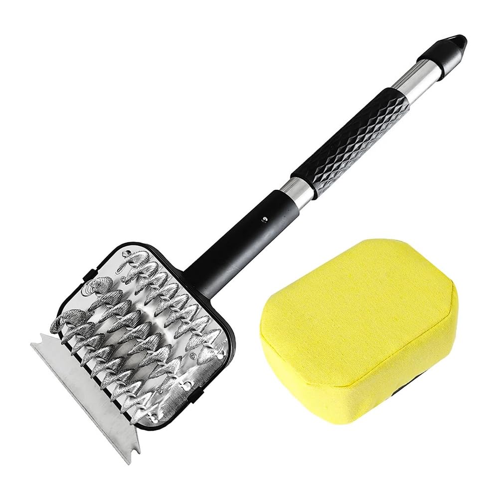 CTRLZS Grill Brush Grill Cleaning Brush Bristle Free Replaceable Heads Scraper Brush Safe BBQ Brush for Outdoor Cleaner Brush