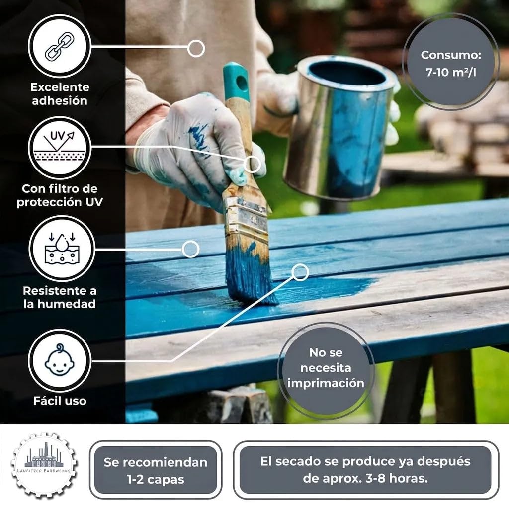 Esmalte de color tradicional y resistente a base de resina sintética, fácil aplicación, secado rápido, esmalte universal (10 L, Amarillo zinc (RAL 1018)) Lausitzer Farbwerke
