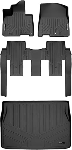 Miniatura 39 de SMARTLINER Juego de alfombrillas negras de primera fila para todo tipo de clima, compatibles con modelos Kia NIRO PHEV y híbridos 2023-2024 Negro