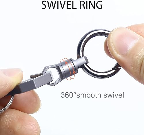Miniatura 5 de Autuveen Titanium Swivel Key Ring,Heavy Duty Swivel Keyrings for Keys,2PCS Swivel Clasps Connectors Keychain Accessories for DIY Crafts Jewelry