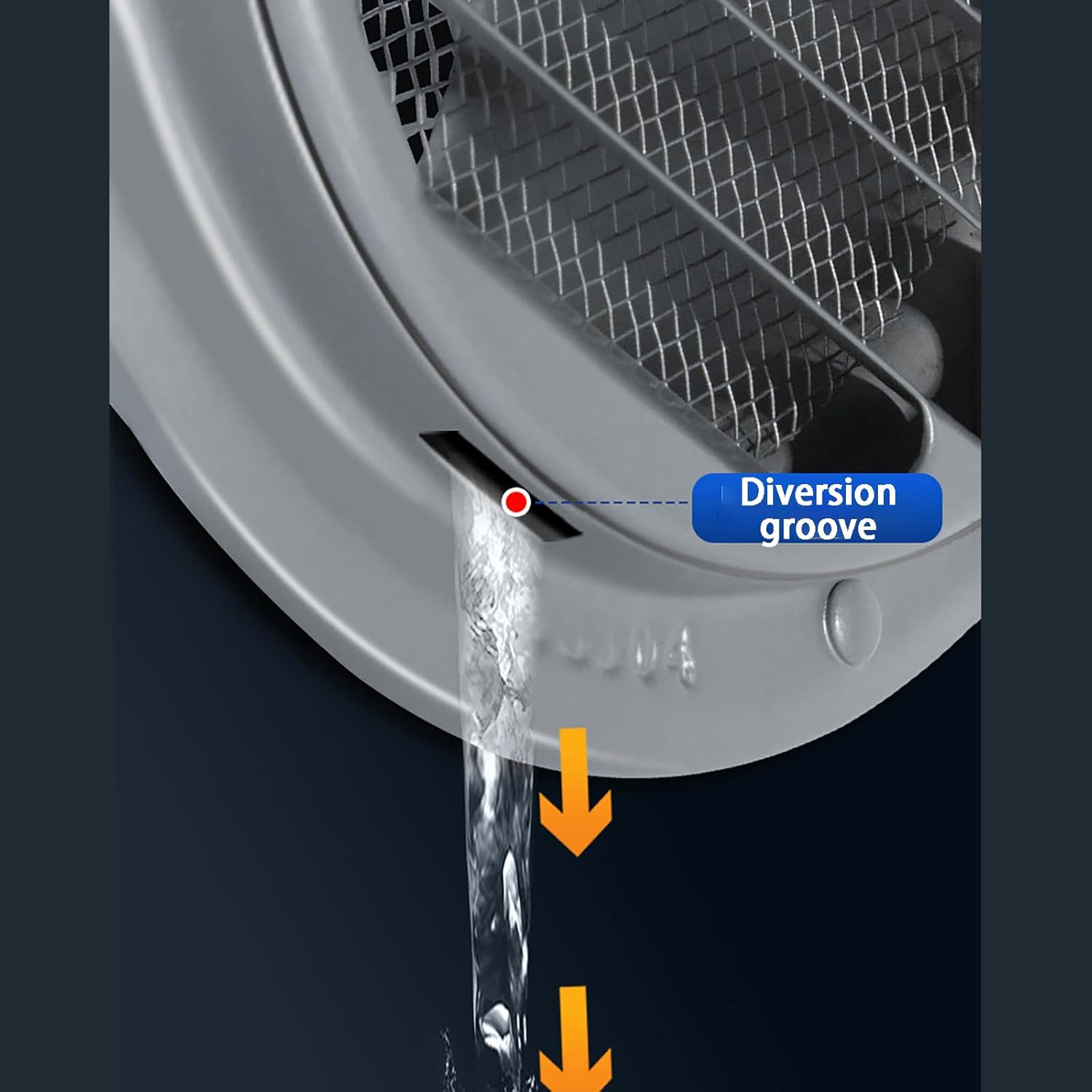 Round Air Vent Cover - Stainless Steel White Soffit Vent with Hemispherical Grille and Fine Mesh, 304 Stainless Steel Dryer Vent, for Wall Outlet Ventilation (190mm)