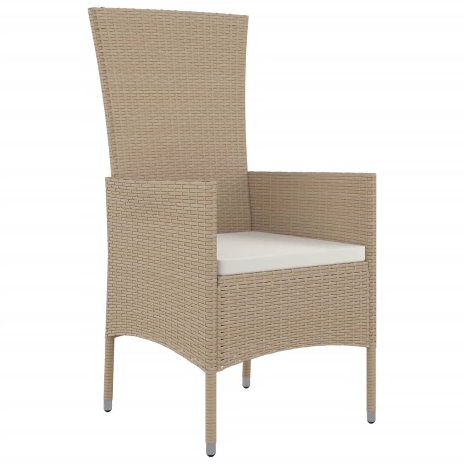 Salon de jardin en rotin pour 8 personnes avec 6 chaises de jardin, meubles de jardin, salle à manger, table de jardin, table de jardin, beige