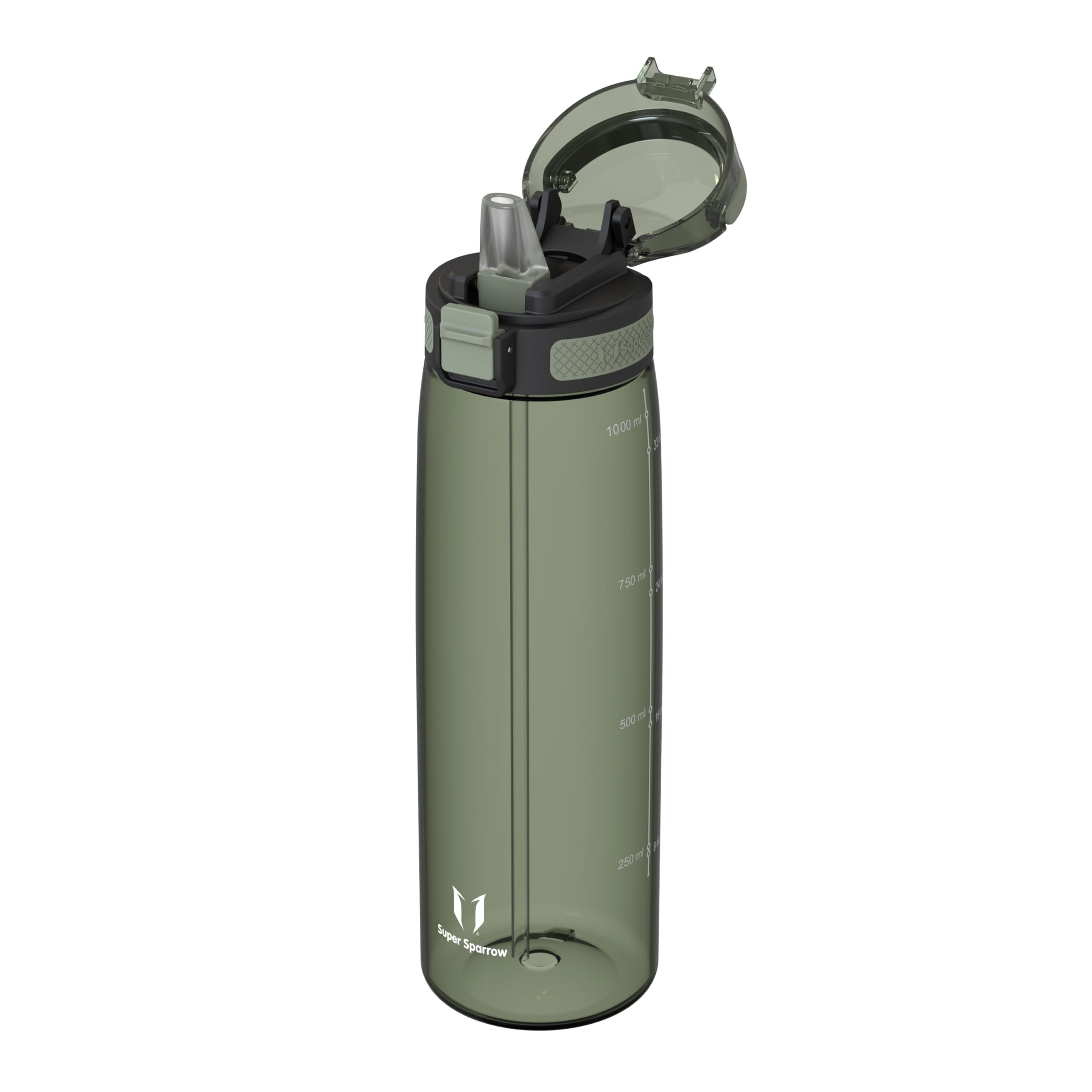 Super Sparrow Borraccia - TouchSip Sportiva Bottiglia - 500ml/750ml/1L - Tritan Senza BPA, a Prova di Perdite - Borracce con Cannuccia Ideale per Scuola e Sport