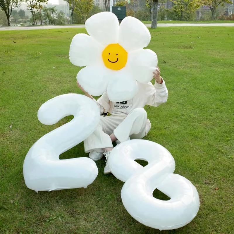 Image of Number Balloons 1 Balloon White for 1st Birthday Party Decorations, 40 inch | Saturated Color, Large 40 inch, With Inflation Straw & Hanging Hole, Great for Bridal Party, Wedding, Thanksgiving, Christmas