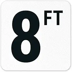 Marcador de profundidade de piscina adesivo de vinil de 2 pés/2,5 m, 15 x 15 cm, marcador de piscina antiderrapante, feito nos EUA por Sigo Signs