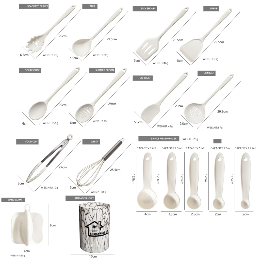 Löffel, Spatel, Schneebesen, Zange, Küchenutensilien, Gadgets, Werkzeug-Set, hitzebeständige Antihaft-Löffel zum Kochen von Gourmet-Essen