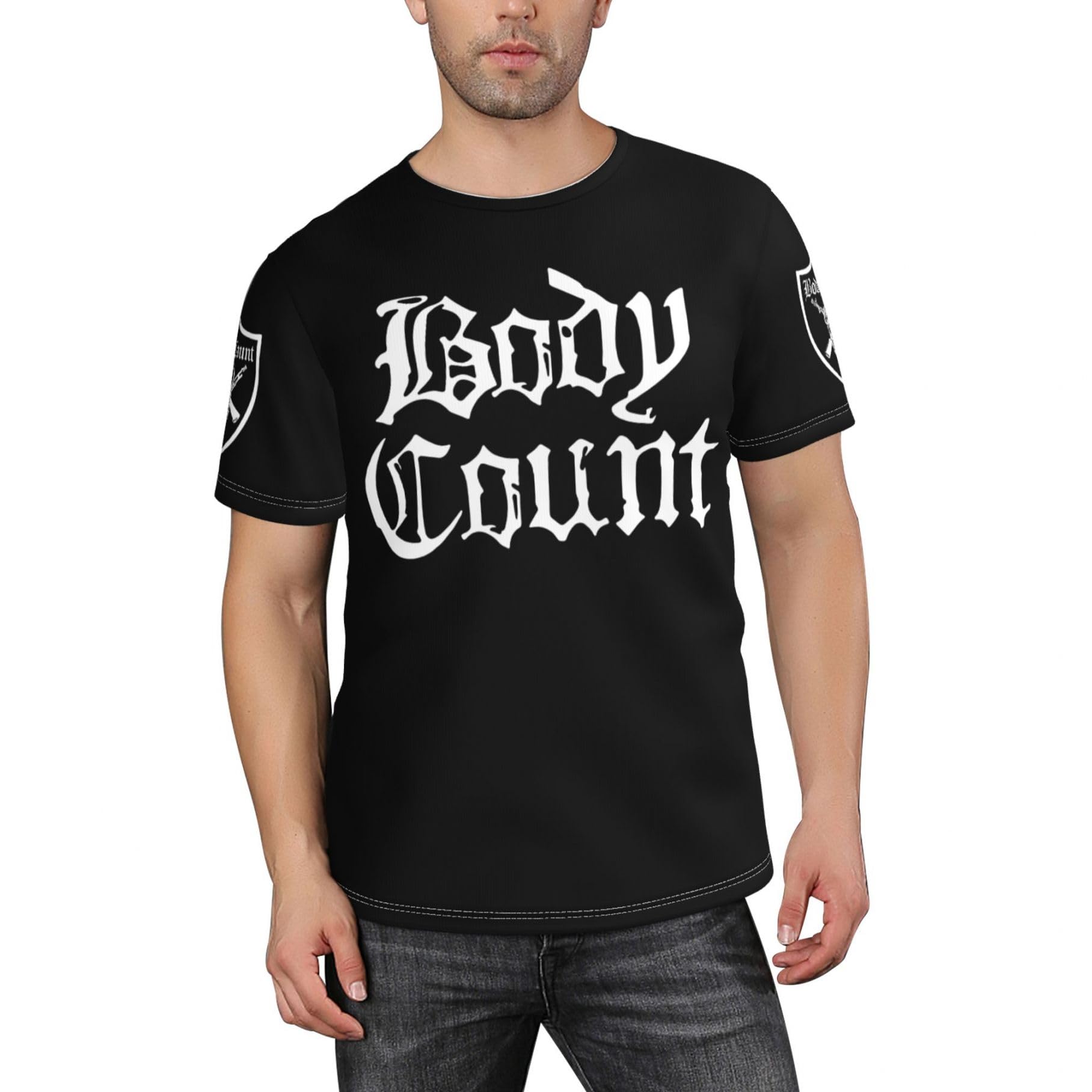 TZVEHAFYA Men's Body Rap Band Music T-Shirt Stylishprinted Short Sleeve Shirt Casual and Versatile Suitable for Multiple Scenarios Multicoloured XXL