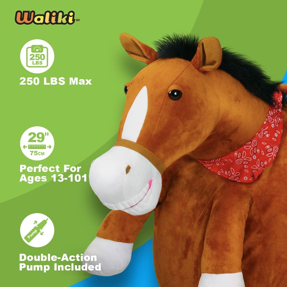 WALIKI Hopper Ball for Adults Ages 13-101 | Hippity Hop | Jumping Hopping Ball | Horse Bouncy Ball (Mr. Jones (Horse)) : Toys & Games