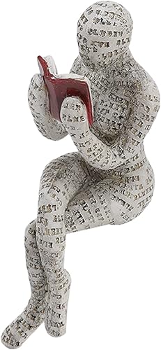 ViaGasaFamido Hermosa figura de mujer de lectura, adorno duradero para estantería de pulpa de lectura para decoración del hogar (D)