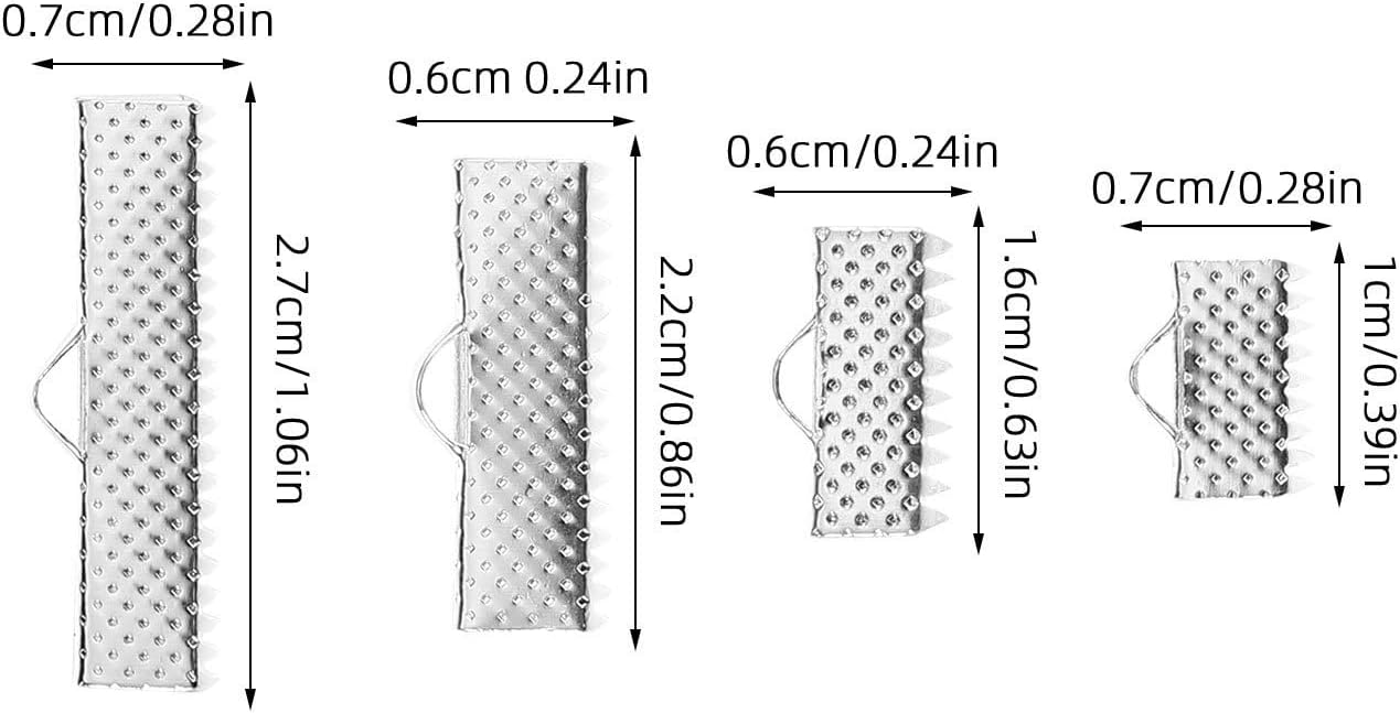200pcs Silver Alloy Cord Ends for Jewelry Making, Easy Installation