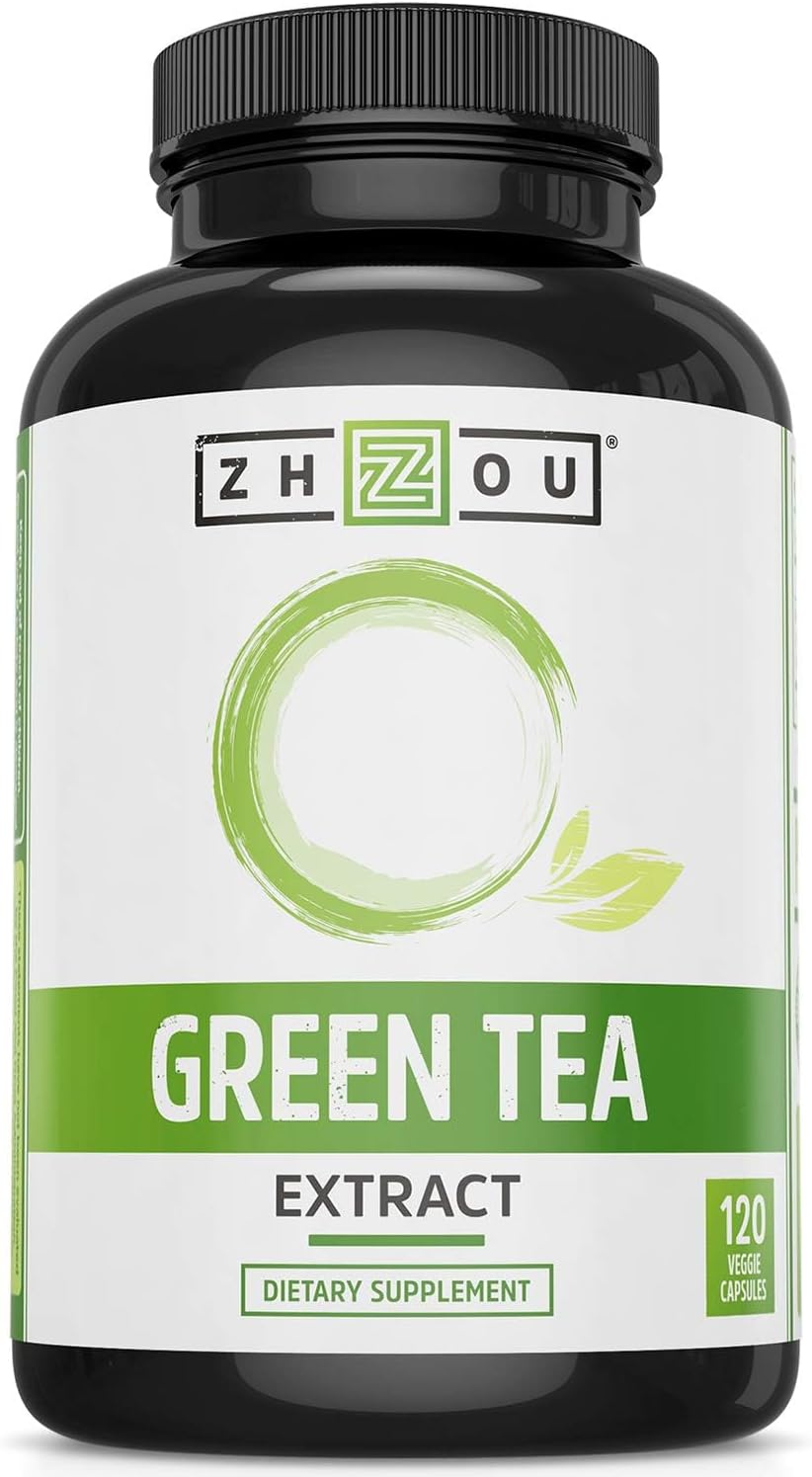 Green Tea Extract Capsules with EGCG, Natural Energy, Mental Focus, Immune Health, Antioxidant and Heart Support, Non-GMO, Vegan, Gluten Free, 120 Capsules