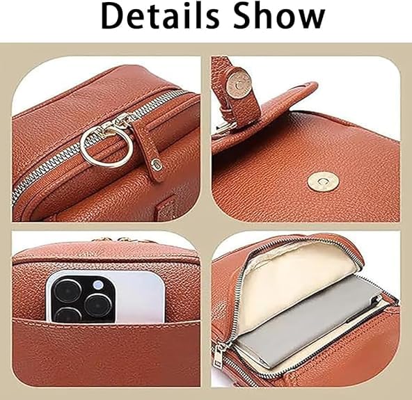 Vintage Leather Look Crossbody Bag for Women, Anti Theft Shoulder Bag with 10 Card Slots & Adjustable Strap (Multi Colors)2