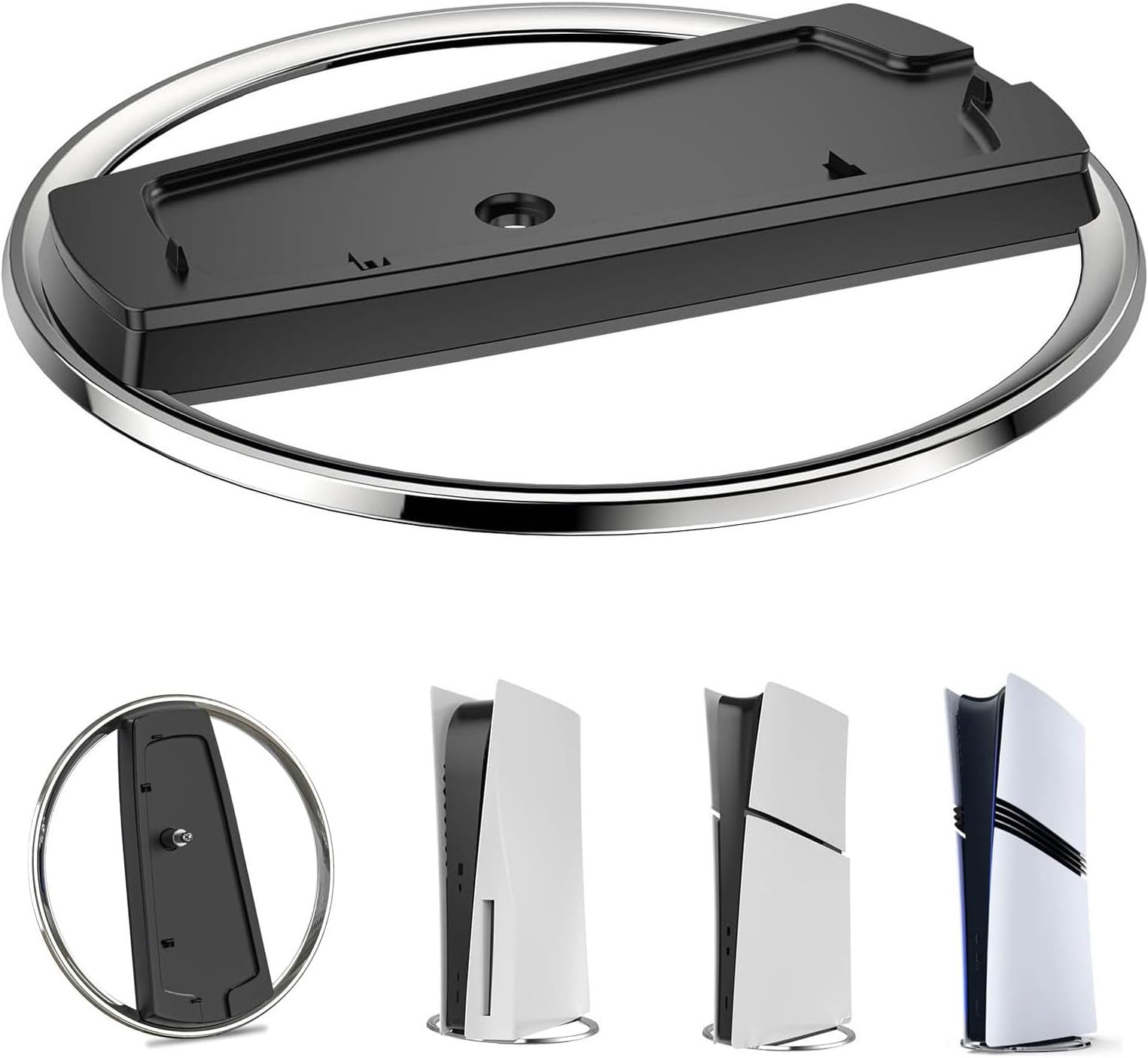 Vertical Stand for PS5/PS5 Pro Consoles, Compatible with Playstation 5 Slim, Metal Base, Vertical Stand for PS5 Slim & PS5 Disc/Digital Console
