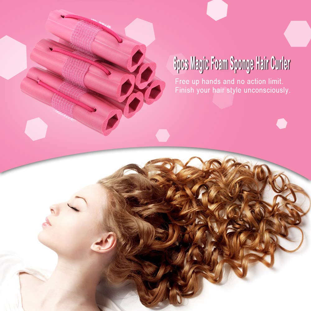 6pcs Magic Foam Sponge Hair Curler DIY Fashion Wavy Hair Travel Home Use Soft Hair Curler Rollers Styling Tools 1