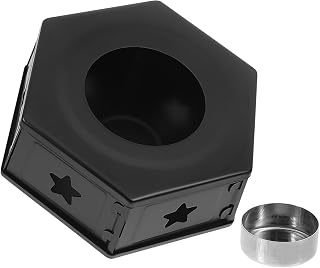 Stainless Steel Teapot Warmer Heater, Portable Hollow Design, Black