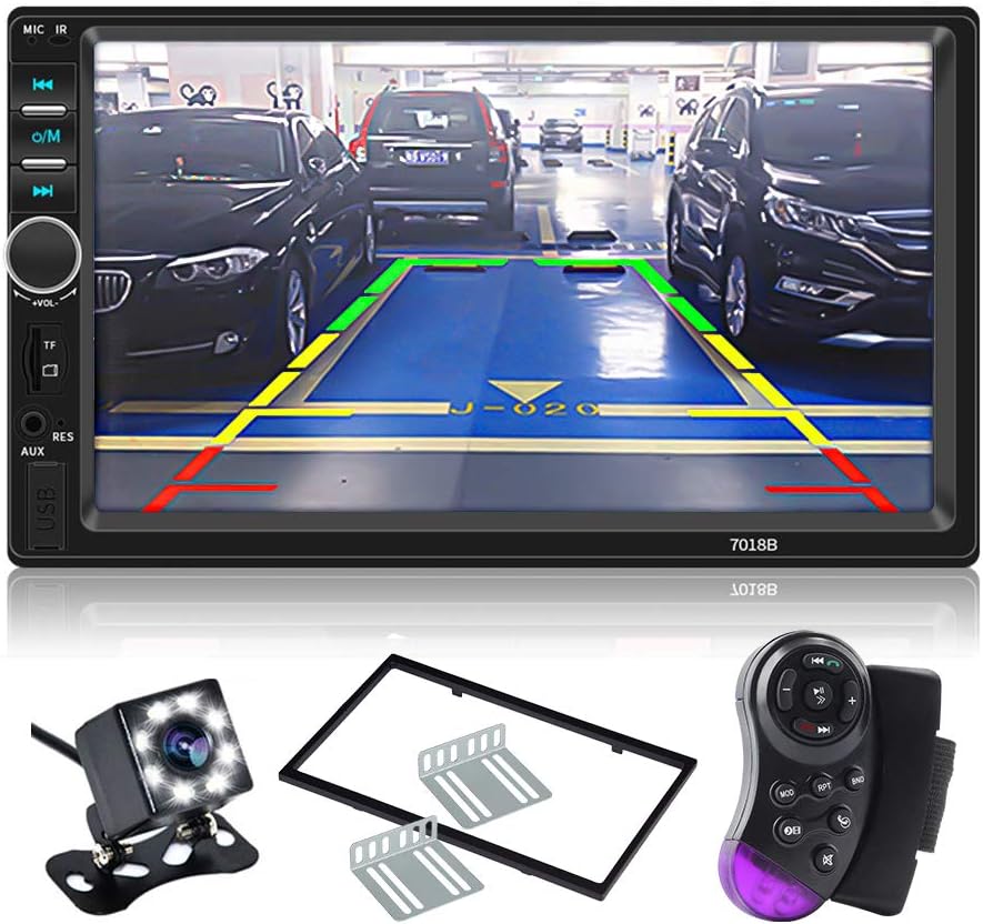Double Din Touch Screen Car Stereo 7 Inch LCD Car Radio Touchscreen Bluetooth with Rear View Camera Tape,MP5 Player, USB, SD Card, AUX Input,FM for SUV Car