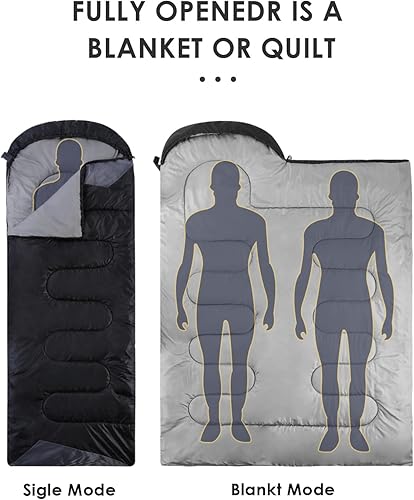 Miniatura 4 de Saco de dormir, para mochila, ligero, impermeable, para clima frío, campamento, senderismo, viajar, cacería, con bolsa de compresión, para adulto y