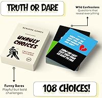 Vista 3 de Unruly Choices - Divertido juego de beber verdad o desafío para adultos Juego de cartas de fiesta salvaje para noches de juegos, universidad